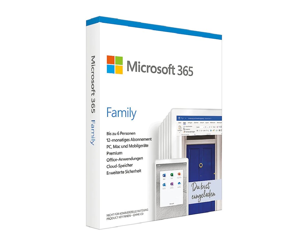 Famille Microsoft 365 - 6 utilisateurs - 1 an - PC/MAC
